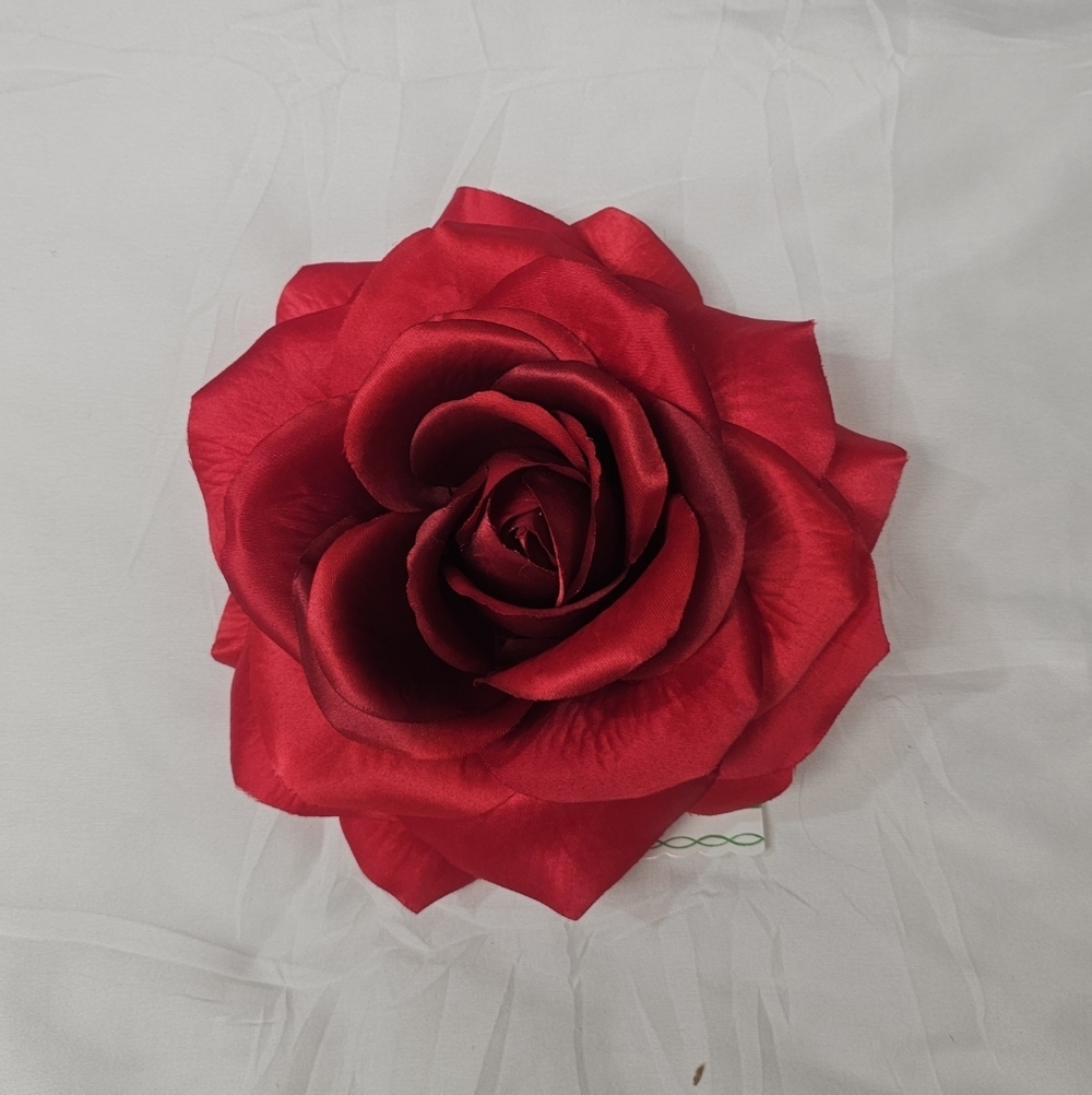 Red Satin Rose Accent